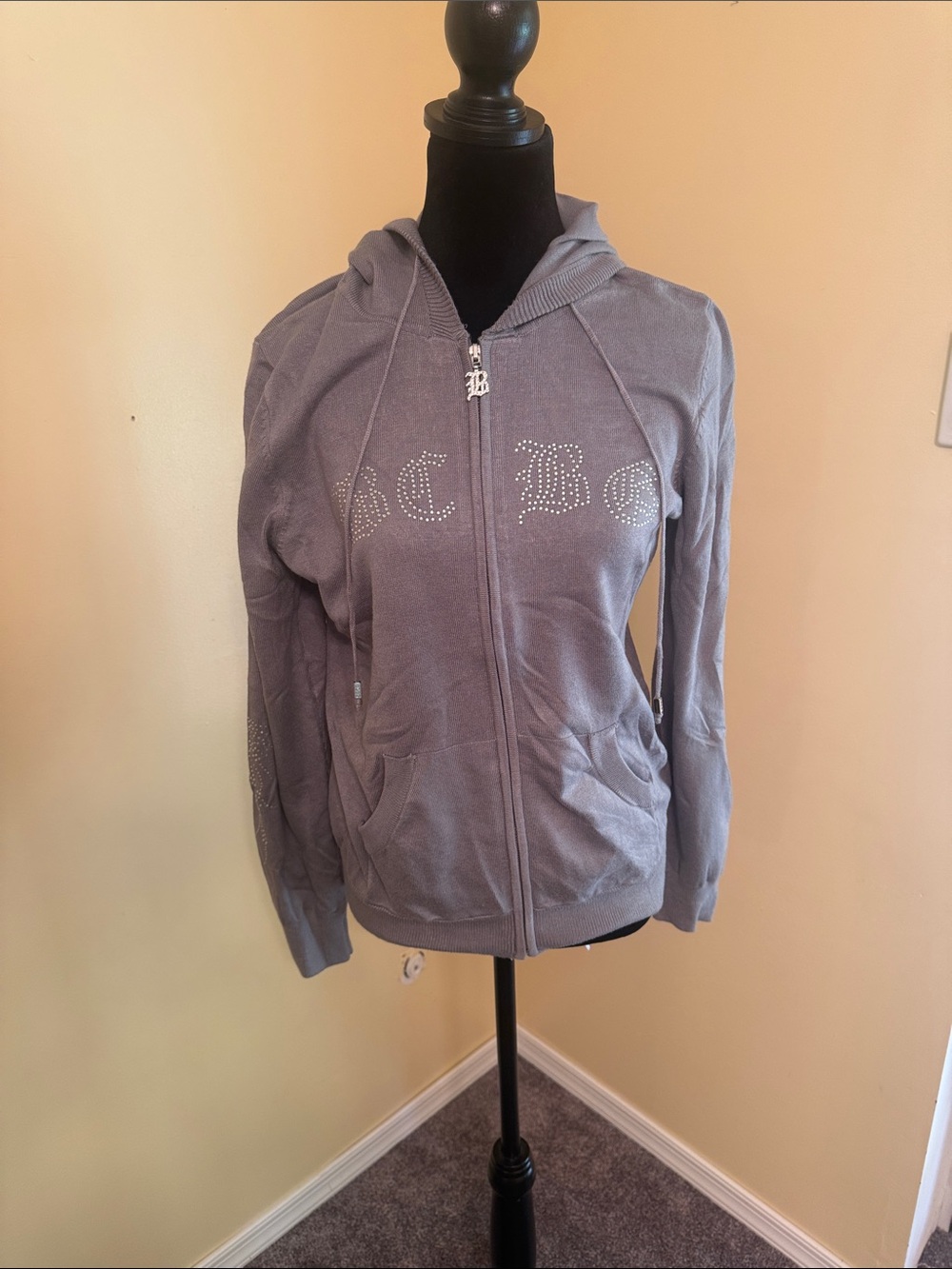 Rhinestone Zip Hoodie